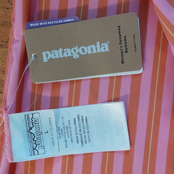 NWT Patagonia Tarkine Path Pink Bikini Bottoms L Sunamee - Picture 3 of 7